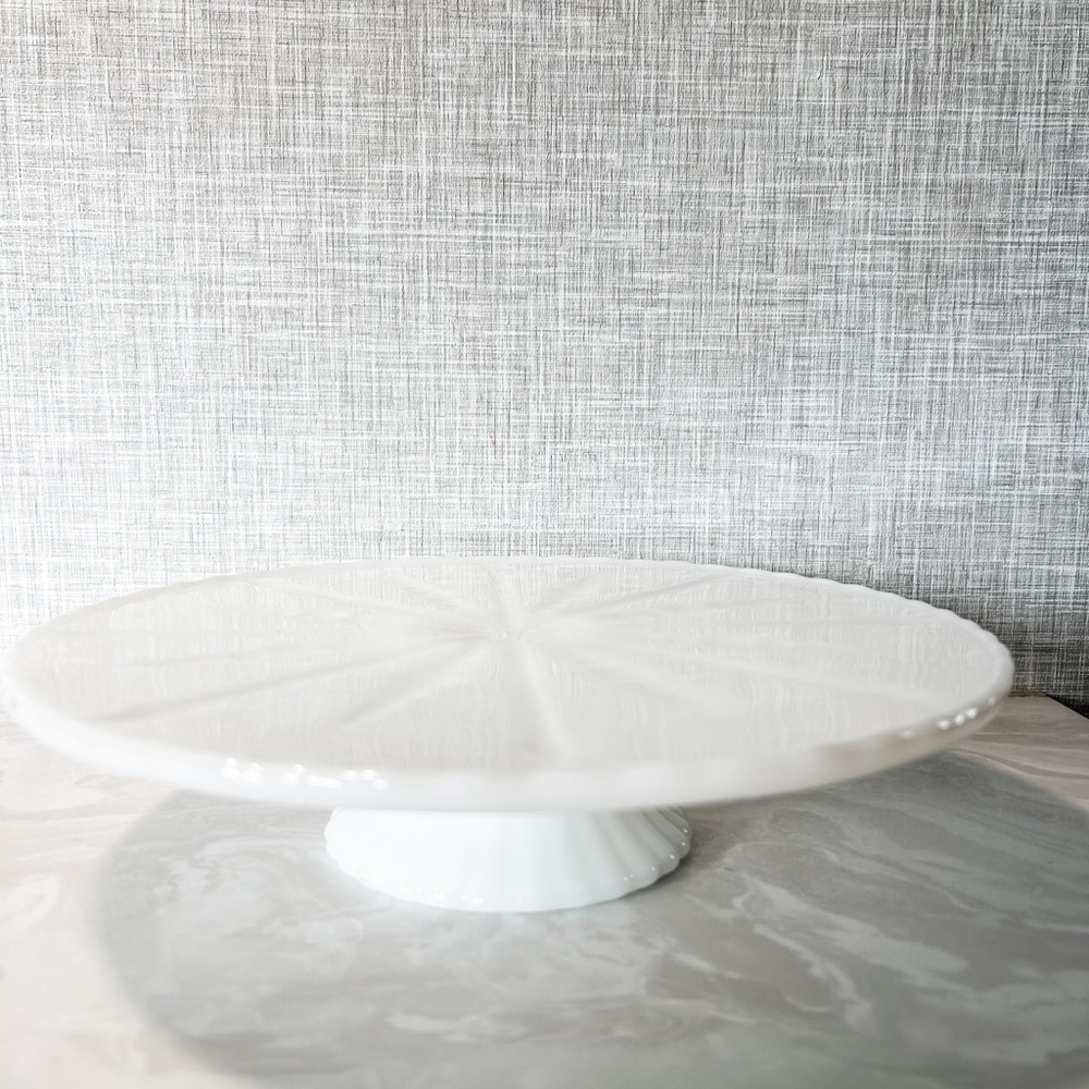 Anchor Hocking Milk Glass Cake Pedestal